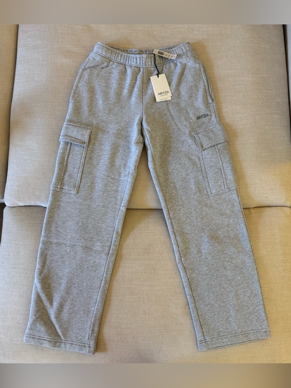 🐰NEW Aritzia | Sweatfleece Mega Cargo Sweatpants (XS) in Heather Chrome 🐰
